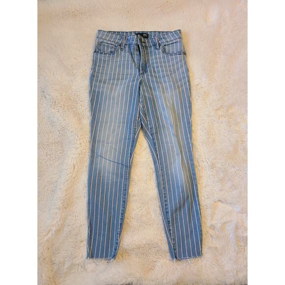 KUT From The Kloth Connie High Rise Ankle Skinny stiped jeans sz 6 - Picture 1 of 6